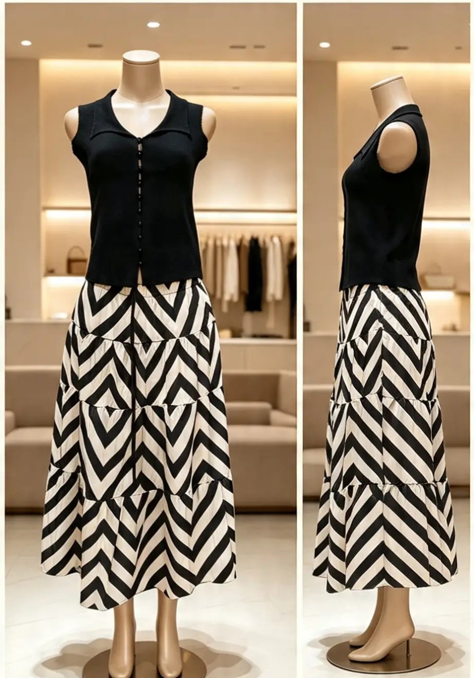 sleeveless black button-front top dress