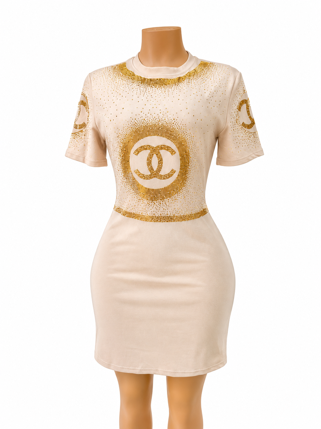 LUXE GOLD LOGO TEE DRESS