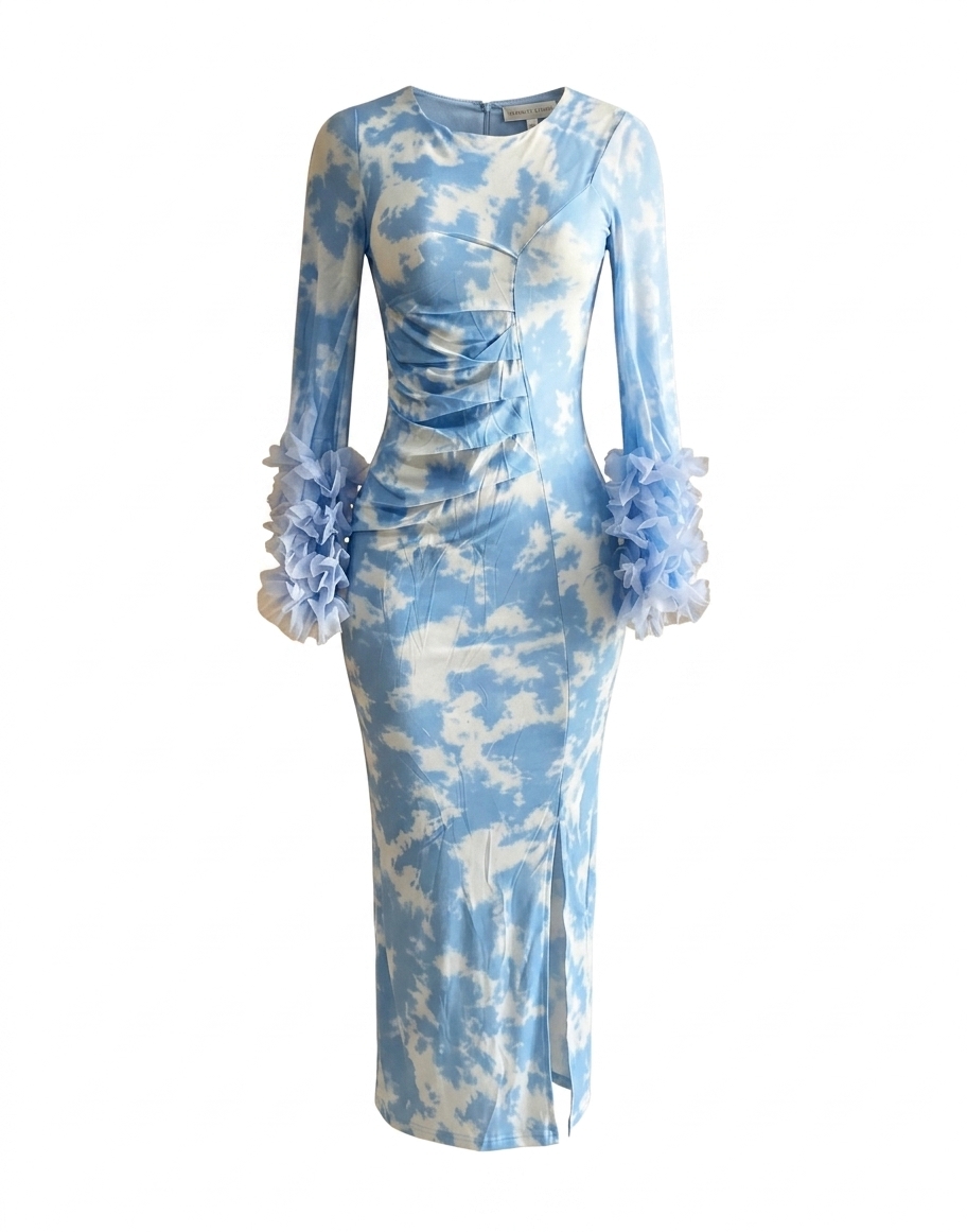 Print Ruched Bodycon Dress